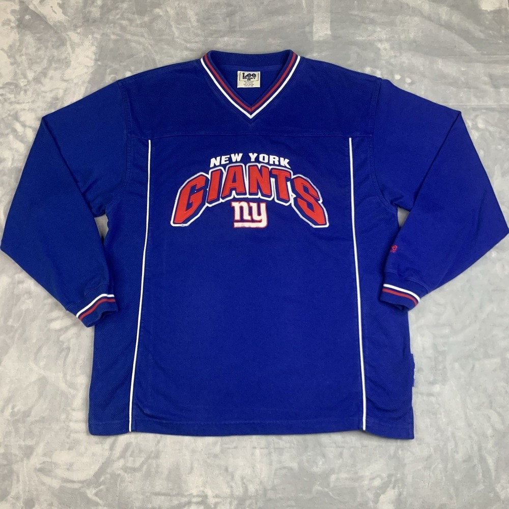 Vintage Lee Sport New‎ York Giants Embroidered V-Neck Sweatshirt Mens L